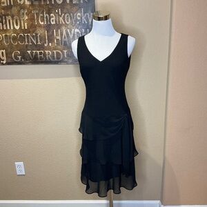 Evan Picone Black Ruffle Dress